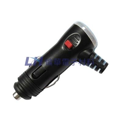 汽車點煙頭附10A保險絲LED燈 帶開關(10入/包)