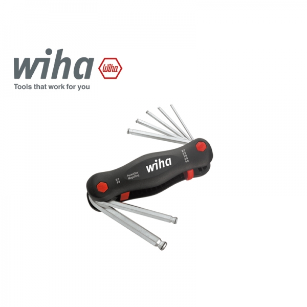 德國 Wiha 7件摺疊式六角防脫落扳手組 SB 369R P7