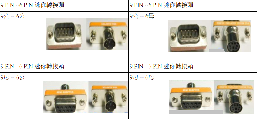 9 PIN --6 PIN 迷你轉接頭